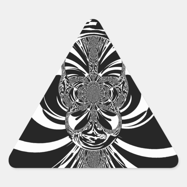  Beautiful amazing African white black Print art Triangle Sticker (Front)
