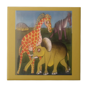 Beautiful Amazing African wild animal safari colou Ceramic Tile