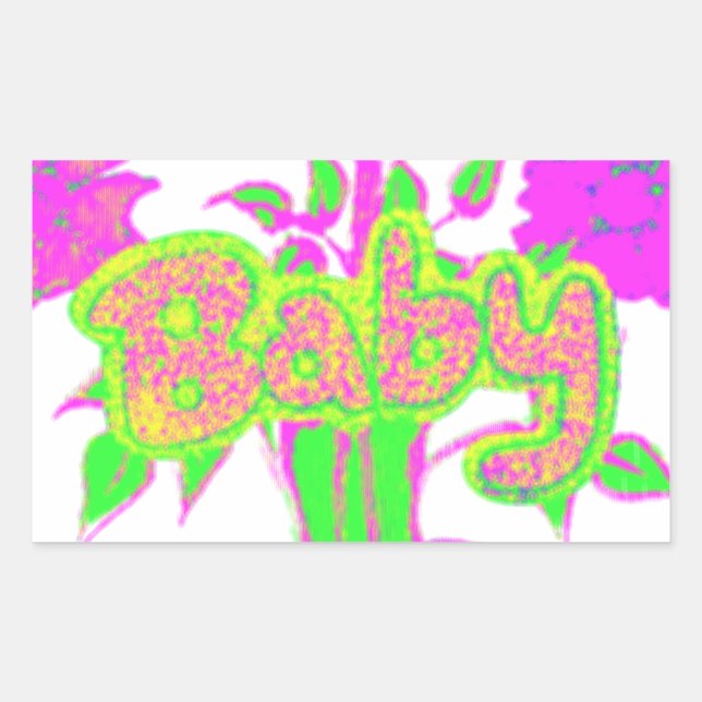 Beautiful Amazing Baby Pink Inspirational Floral  Rectangular Sticker (Front)