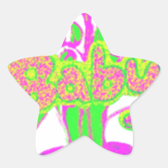 Beautiful Amazing Baby Pink Inspirational Floral  Star Sticker (Front)