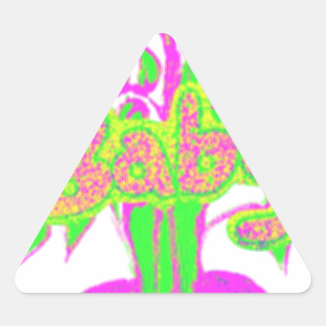 Beautiful Amazing Baby Pink Inspirational Floral  Triangle Sticker (Front)