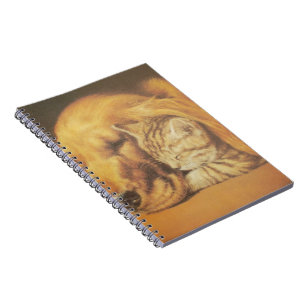 Beautiful Amazing Cat and Dog Cuddling Art Print Notebook