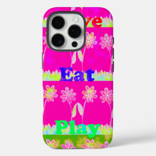 Beautiful amazing colourful Flora text quote desig iPhone 16 Pro Case