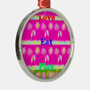 Beautiful amazing colourful Flora text quote desig Metal Tree Decoration