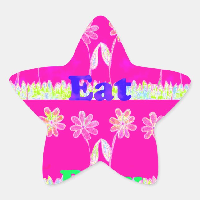 Beautiful amazing colourful Flora text quote desig Star Sticker (Front)