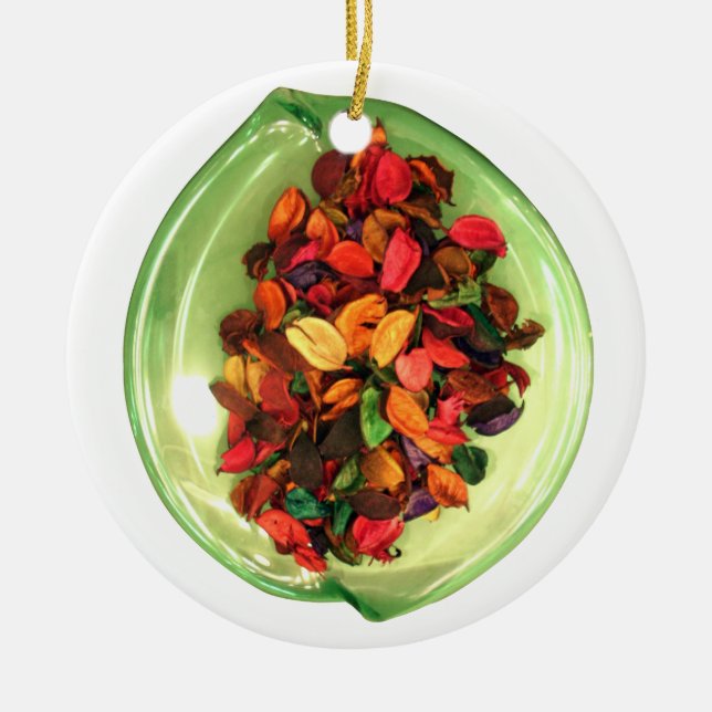 Beautiful amazing colourful rose design ceramic ornament (Front)