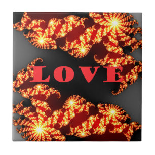 Beautiful amazing colourful universe Love text Ceramic Tile