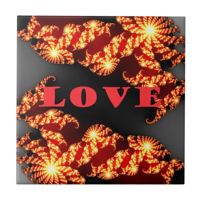 Beautiful amazing  colourful  universe Love text  Ceramic Tile (Front)
