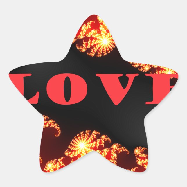 Beautiful amazing  colourful  universe Love text  Star Sticker (Front)