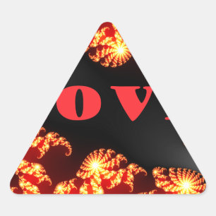 Beautiful amazing  colourful  universe Love text  Triangle Sticker