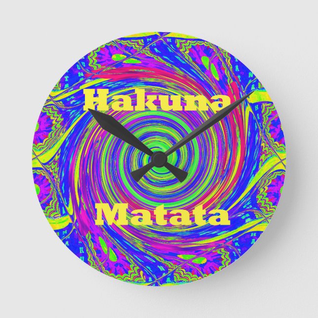 Beautiful Amazing Colourful  Whirl Vector Geometri Round Clock (Front)