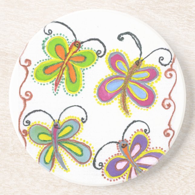 Beautiful amazing Cute Butterfly Art: Perfect Gift Coaster (Front)