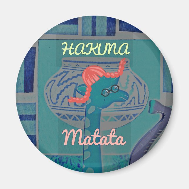 Beautiful amazing cute girly funny giraffe graphic magnet (Front)