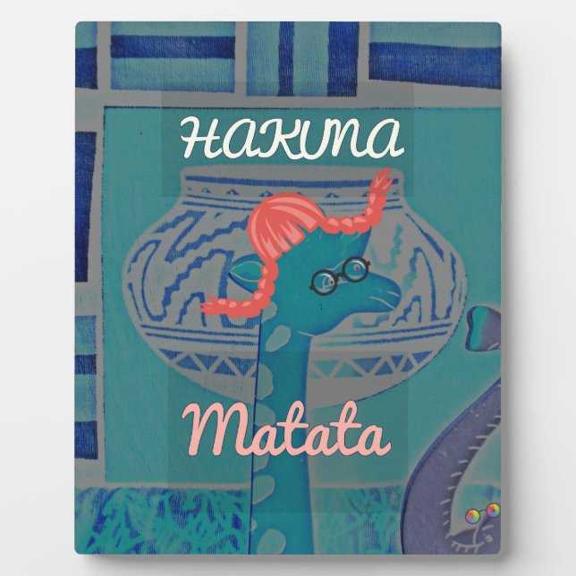 Beautiful amazing cute girly funny giraffe graphic plaque (Front)