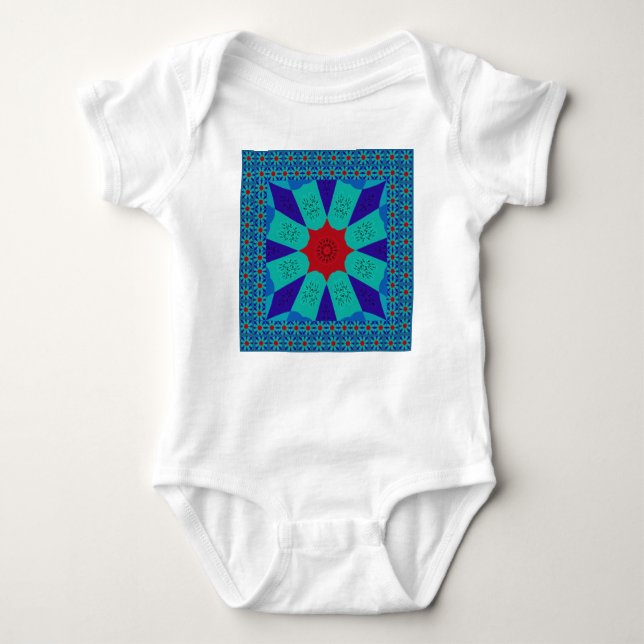 Beautiful Amazing Egyptian  Feminine Design Colour Baby Bodysuit (Front)