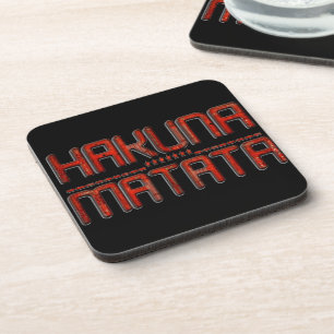 Beautiful Amazing Embossed Red Hakuna Matata Text Coaster