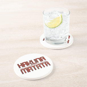 Beautiful Amazing Embossed Red Hakuna Matata Text Coaster