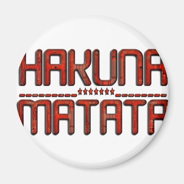 Beautiful Amazing Embossed Red Hakuna Matata Text  Magnet (Front)