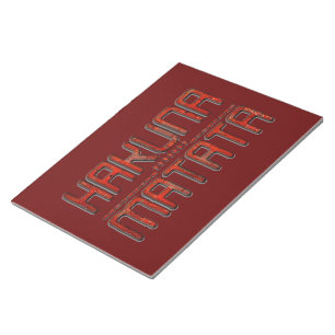 Beautiful Amazing Embossed Red Hakuna Matata Text  Notepad