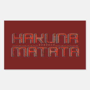 Beautiful Amazing Embossed Red Hakuna Matata Text  Rectangular Sticker