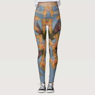 Beautiful Amazing Funny blue giraffe Hakuna Matata Leggings