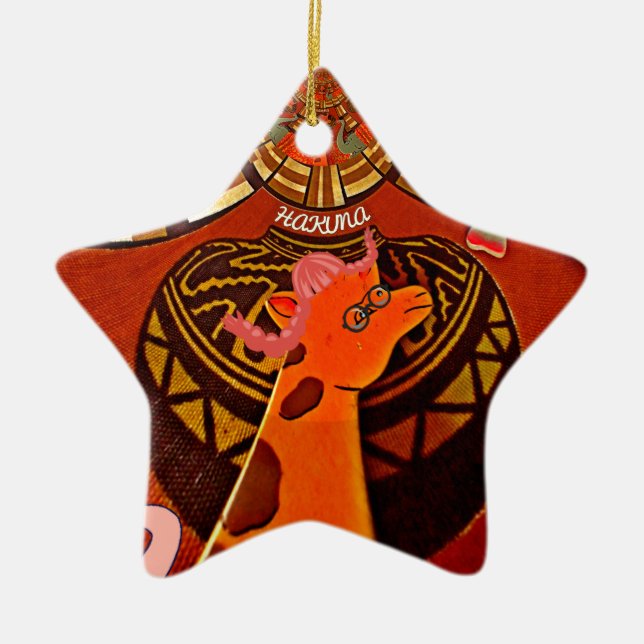 Beautiful Amazing Giraffe  love safari animals  Ceramic Ornament (Front)