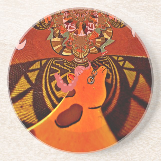Beautiful Amazing Giraffe  love safari animals  Coaster (Front)