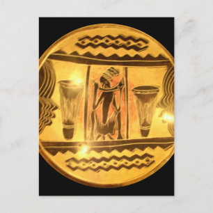 Beautiful Amazing Golden Red African Drummers Postcard