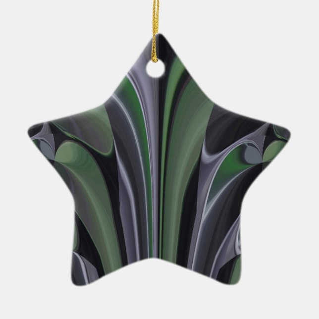 Beautiful Amazing Green Aurora Texture Art Design Ceramic Ornament (Front)