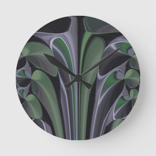 Beautiful Amazing Green Aurora Texture Art Design Round Clock