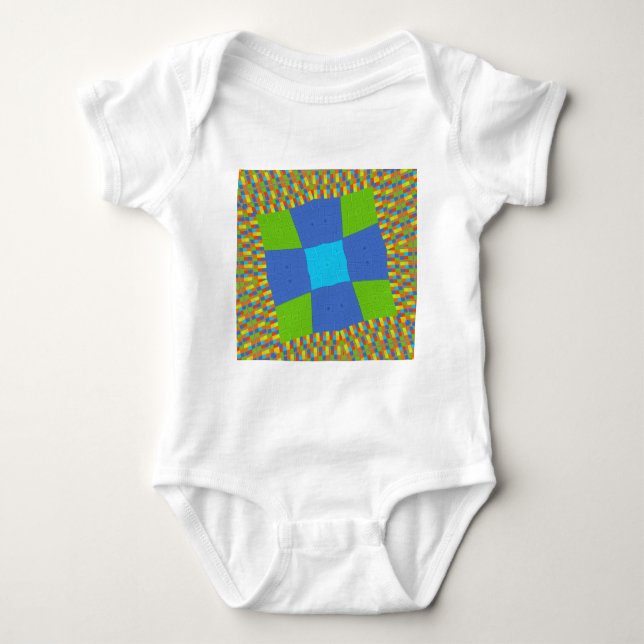Beautiful Amazing Green Blue Cyan Art Print Design Baby Bodysuit (Front)