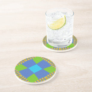 Beautiful Amazing Green Blue Cyan Art Print Design Coaster