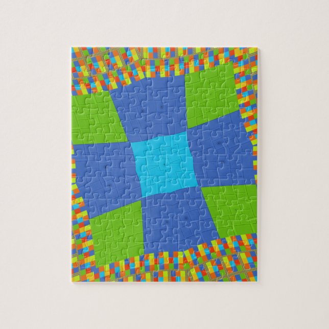Beautiful Amazing Green Blue Cyan Art Print Design Jigsaw Puzzle (Vertical)