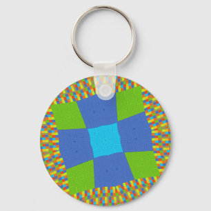 Beautiful Amazing Green Blue Cyan Art Print Design Key Ring