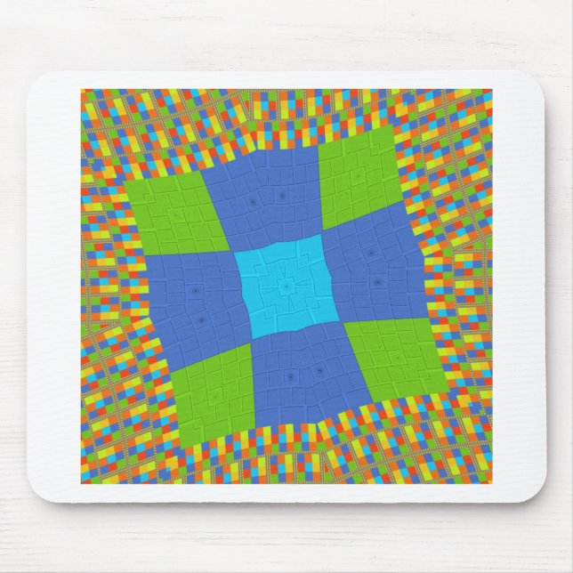 Beautiful Amazing Green Blue Cyan Art Print Design Mouse Pad (Front)