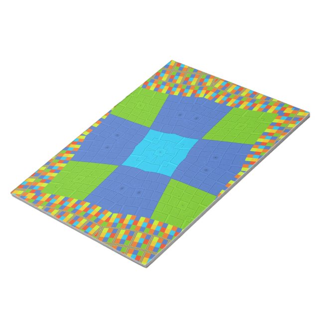 Beautiful Amazing Green Blue Cyan Art Print Design Notepad (Angled)