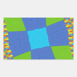 Beautiful Amazing Green Blue Cyan Art Print Design Rectangular Sticker