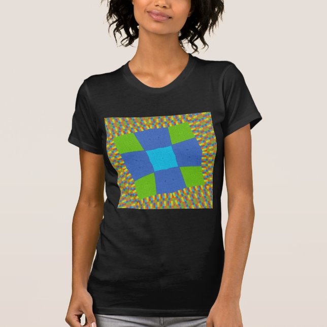 Beautiful Amazing Green Blue Cyan Art Print Design T-Shirt (Front)