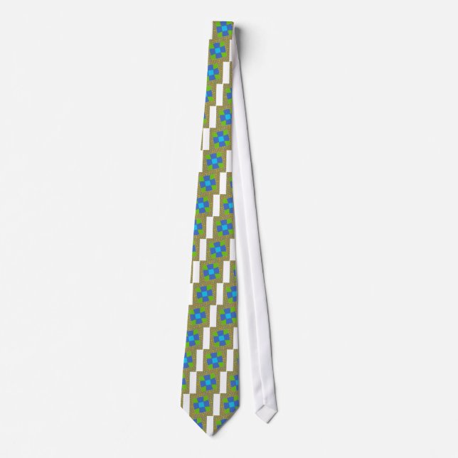 Beautiful Amazing Green Blue Cyan Art Print Design Tie (Front)