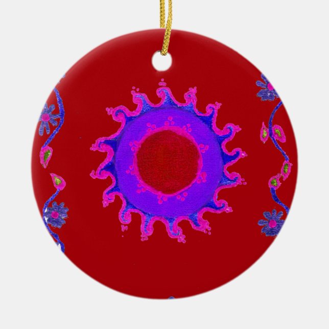 Beautiful amazing India Motif Mendi Art Design Christmas Ornament (Front)