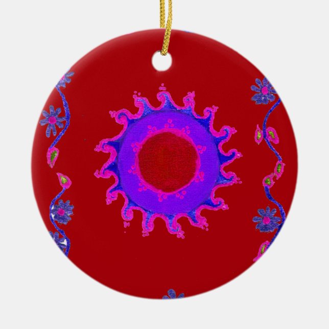 Beautiful amazing India Motif Mendi Art Design Christmas Ornament (Front)