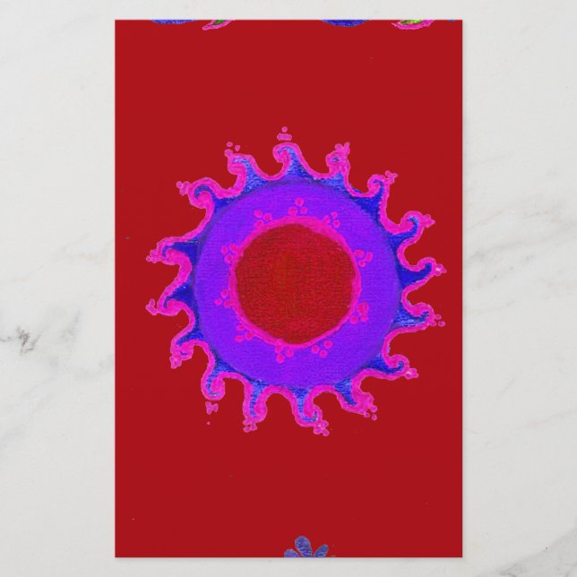 Beautiful Amazing Indian Motif Mehndi Maroon Art.  Stationery (Front)
