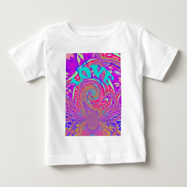 Beautiful Amazing Love Whirl Text Art Print Design Baby T-Shirt (Front)