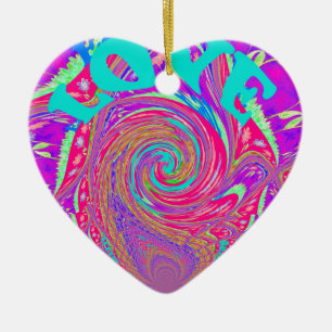 Beautiful Amazing Love Whirl Text Art Print Design Ceramic Tree Decoration
