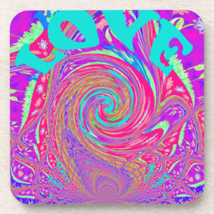 Beautiful Amazing Love Whirl Text Art Print Design Coaster