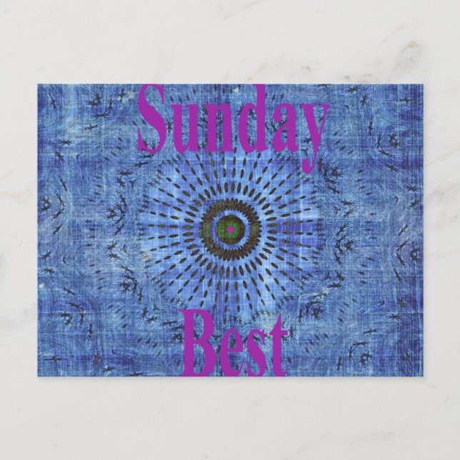 Beautiful Amazing Modern Denim Design: Sunday Best Postcard (Front)