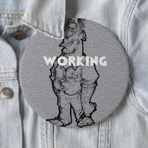 Beautiful Amazing Pencil Sketch: Working Overtime 6 Cm Round Badge