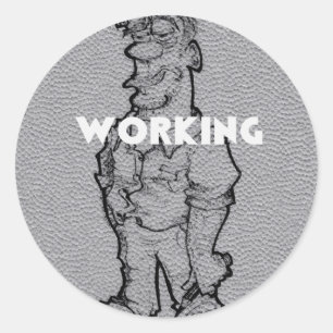 Beautiful Amazing  Pencil Sketch: Working Overtime Classic Round Sticker