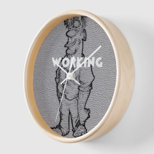 Beautiful Amazing  Pencil Sketch: Working Overtime Clock