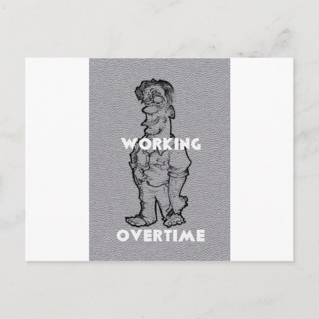 Beautiful Amazing  Pencil Sketch: Working Overtime Postcard (Front)